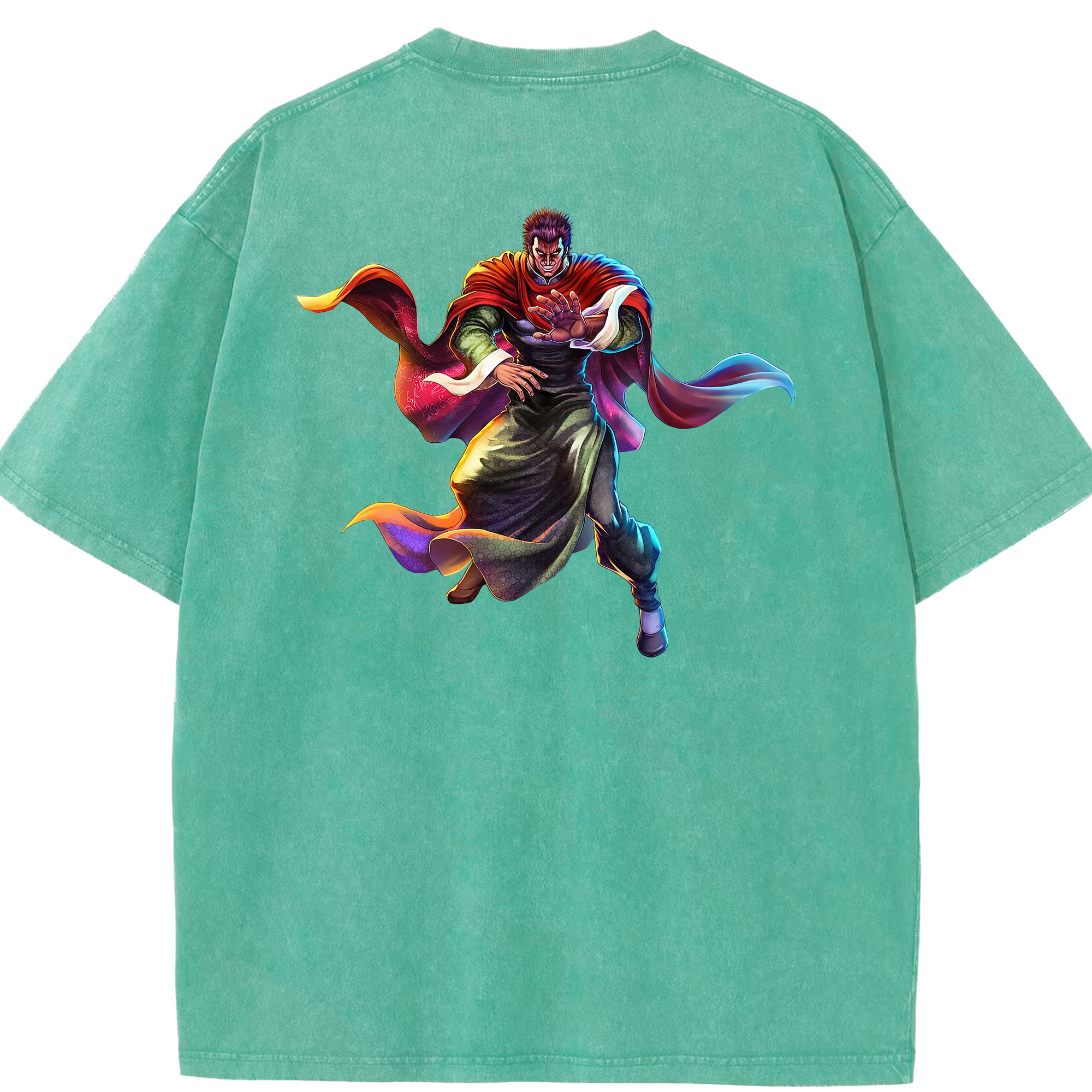 （画像用） 北斗の拳 Fist of the North Star 綿100% ヴィンテージ風 半袖Tシャツ（背面プリント）